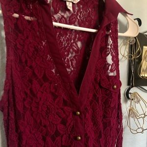 Collared Burgundy Dress